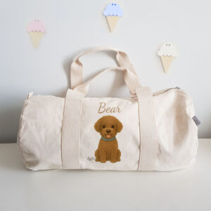 BORSONE CONTENITORE, DA VIAGGIO, PERSONALIZZATO NOME E CANE COLORE borsa sacca da viaggio