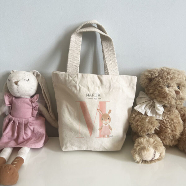 mini borsa tote cucciolo cane bibilove personalizzata maschio femmina nome disegni bibibaby