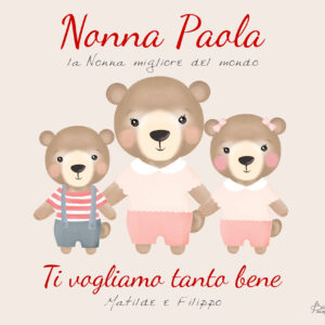 tovaglietta personalizzata festa dei nonni animaletti nome colore bibibaby