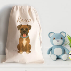 sacchetto cotone canvas bibibabypersonalizzato nome cane colore