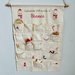 calendario di natale calendario dell'avvento calendario di natale in stoffa personalizzato con il nome